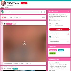 Reddit TikTokThots - Reddit.com's r/TikTokThots is a subreddit where you'll find sexy TikTok videos posted night and d...