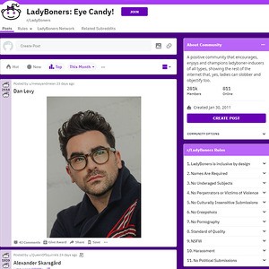 LadyBoners - Reddit.com/r/LadyBoners is a sub dedicated to showing girls that they can objectify men as well. ...