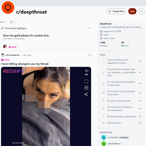 Reddit Deepthroat - Reddit.com/r/deepthroat is a subreddit community where members can share a big bunch of deepthroa...