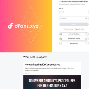 dFans - dFans.xyz is an OnlyFans clone with a crypto twist, running on Ethereum and blockchain technology...