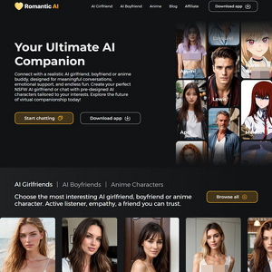 Romantic AI - RomanticAI.com is home to dozens of virtual companions, powered by AI and ready to talk dirty. Re...