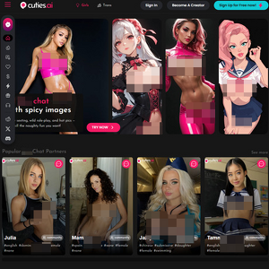 Cuties.ai - The-Cuties.com is home to hundreds of sexy AI-powered chatbots ready for some romance, sexting an...