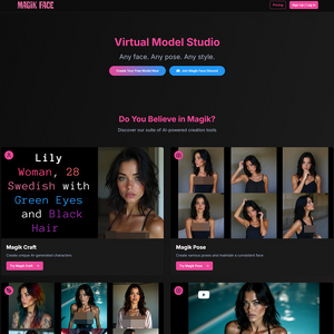 MagikFace - MagikFace.com offers a suite of AI image generators and photo editors for bringing your fantasies...