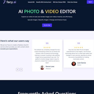 Facy - Facy.ai is a powerful face swapper that uses AI to turn your pics and videos into custom smut! Re...