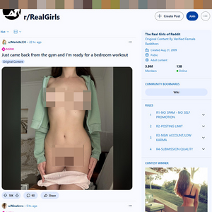 Reddit Real Girls - Reddit.com/r/Realgirls is one of the most popular NSFW subreddits with over 1.2 million subscribe...