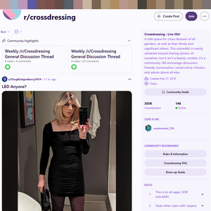 Reddit Crossdressing - r/CrossDressing is a subreddit that showcases high-quality photos and videos of crossdressers whi...